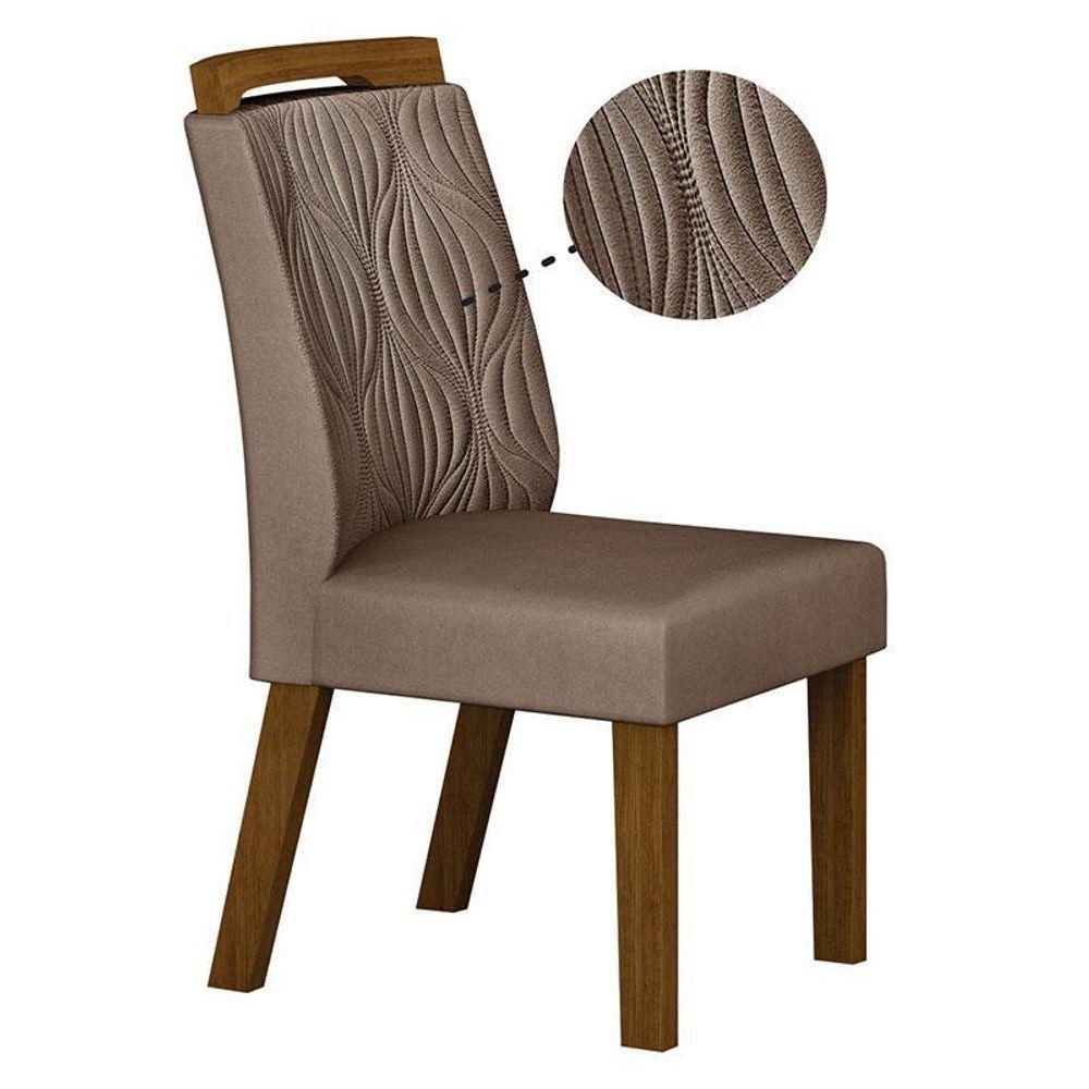 Cadeira Para Mesa De Jantar Ilhéus Mdf Kit 2 Peças Joli Camurça – Leifer Móveis - 4
