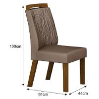 Cadeira Para Mesa De Jantar Ilhéus Mdf Kit 2 Peças Joli Camurça – Leifer Móveis - 2