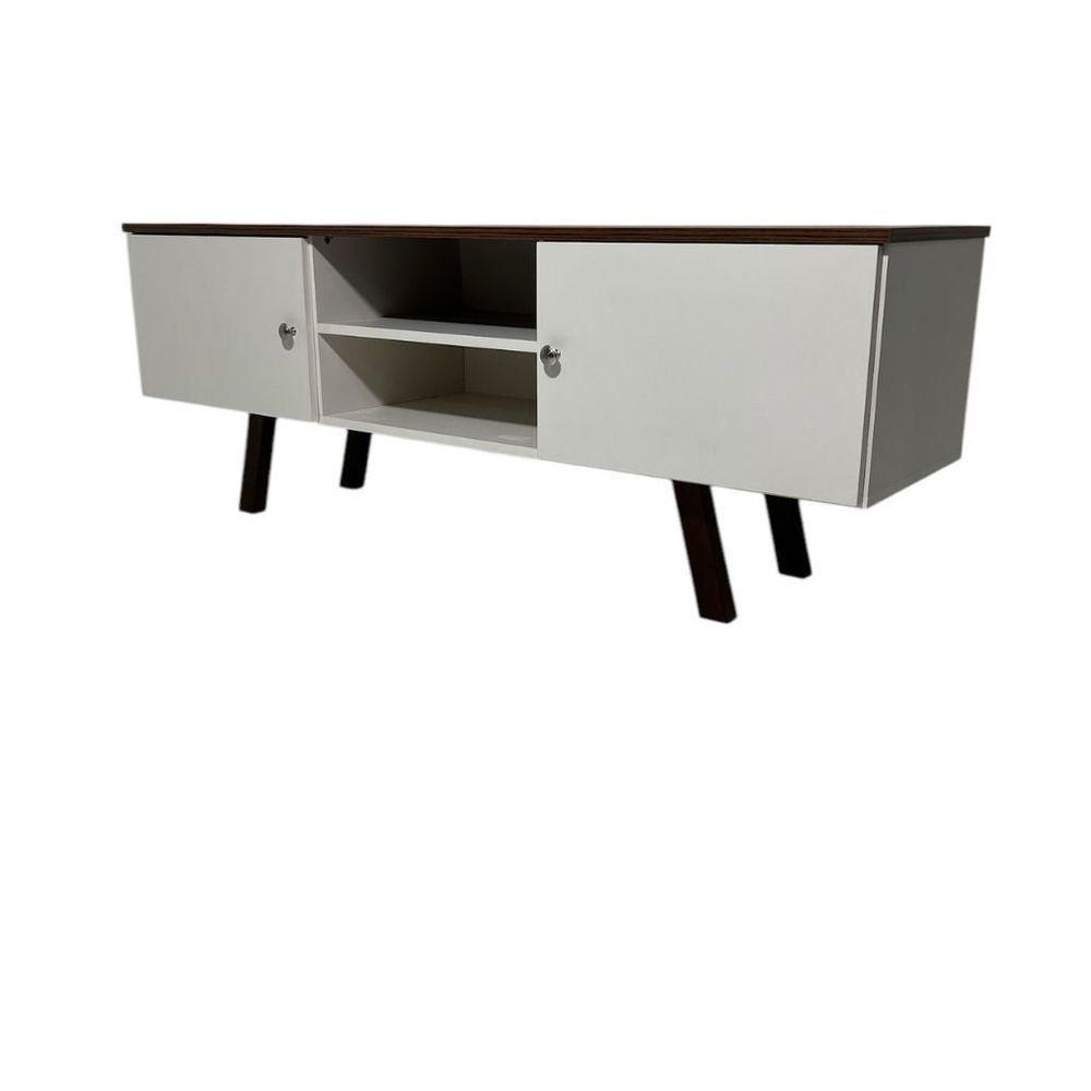 Rack Em Mdf Com Nicho E Duas Portas Jeri/pau Ferro - 1