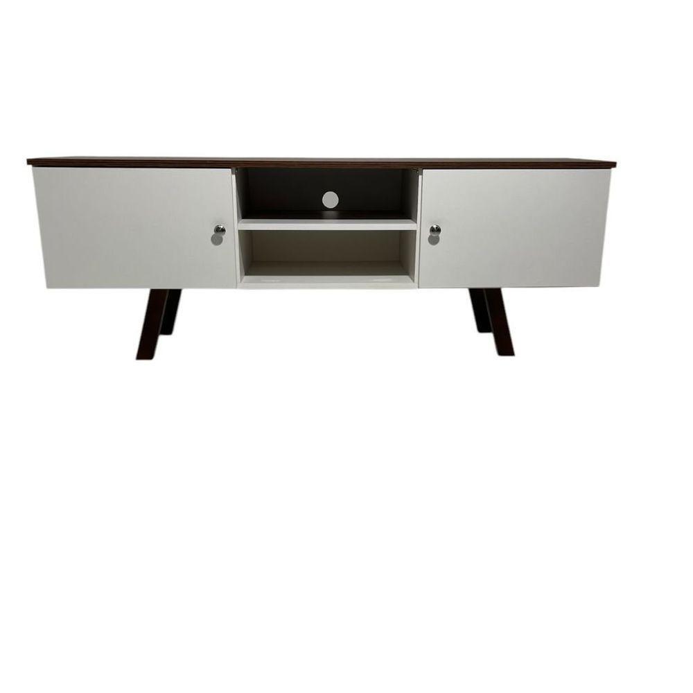 Rack Em Mdf Com Nicho E Duas Portas Jeri/pau Ferro - 2