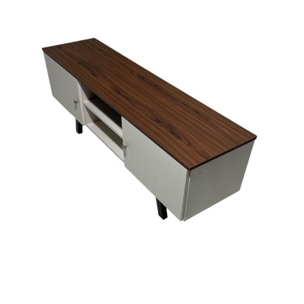 Rack Em Mdf Com Nicho E Duas Portas Jeri/pau Ferro - 4