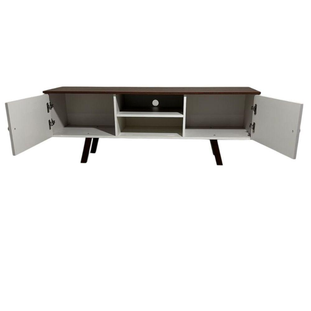 Rack Em Mdf Com Nicho E Duas Portas Jeri/pau Ferro - 5