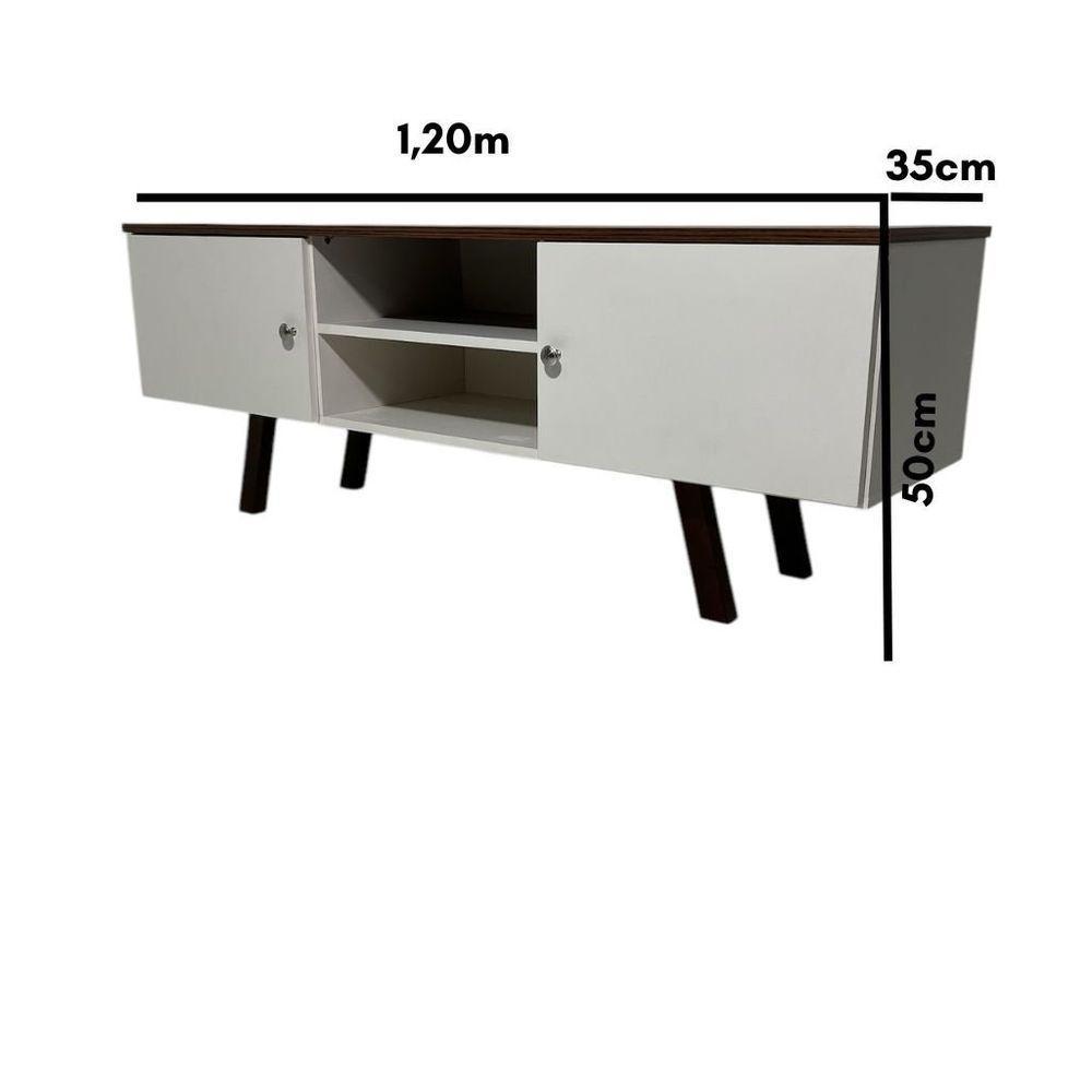 Rack Em Mdf Com Nicho E Duas Portas Jeri/pau Ferro - 6