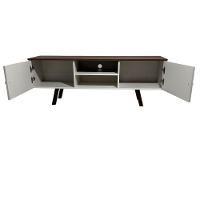 Rack Em Mdf Com Nicho E Duas Portas Jeri/pau Ferro - 5