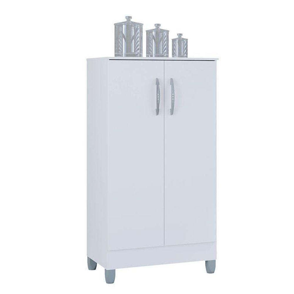 Cômoda 868 4 Gavetas E 1 Porta Com Armário Multiuso 2 Portas Pequeno Branco Brilho - Poquema - 5