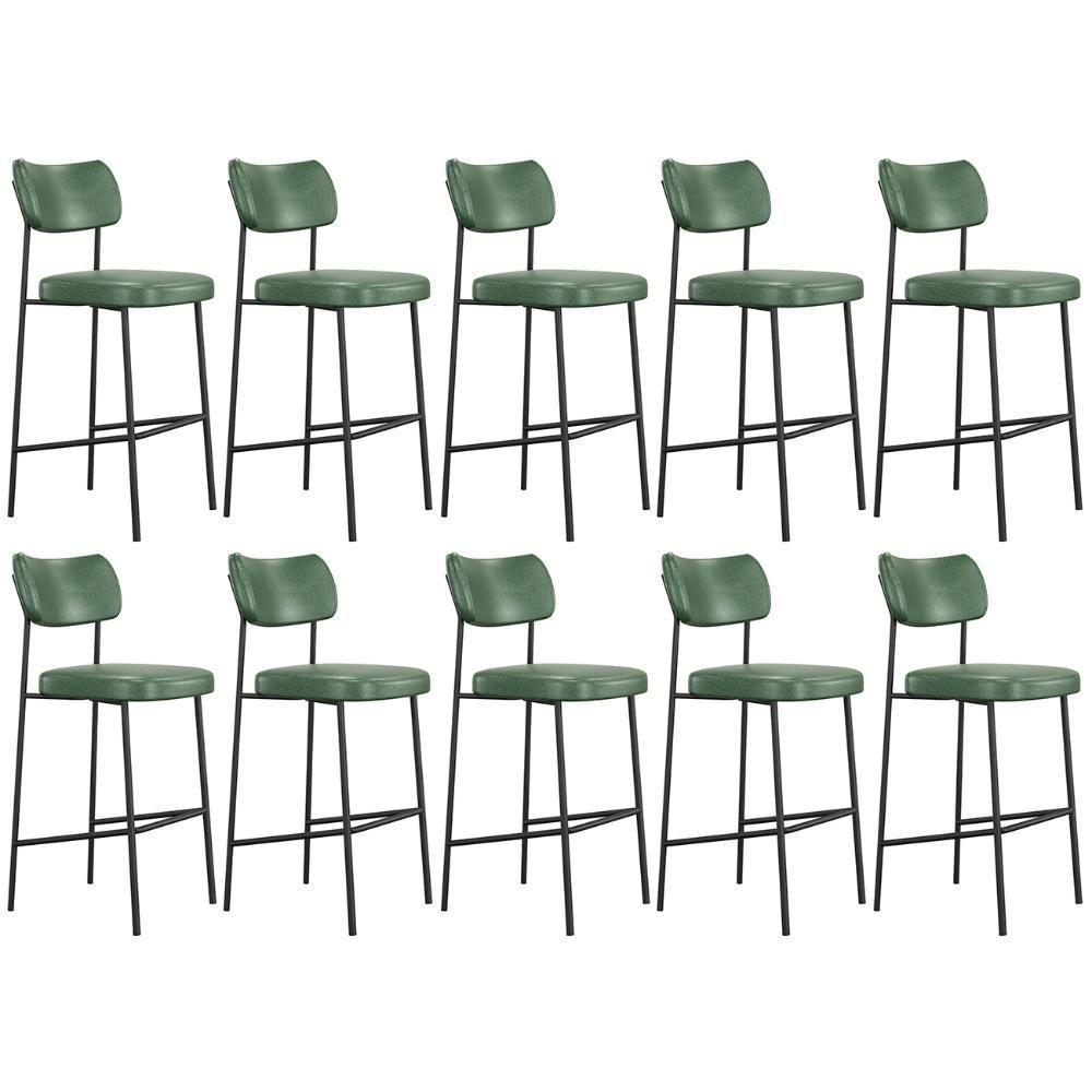 Banqueta Alta Bar Estofada Kit 10 Milli Sintético Verde A14 - Mpozenato - 1