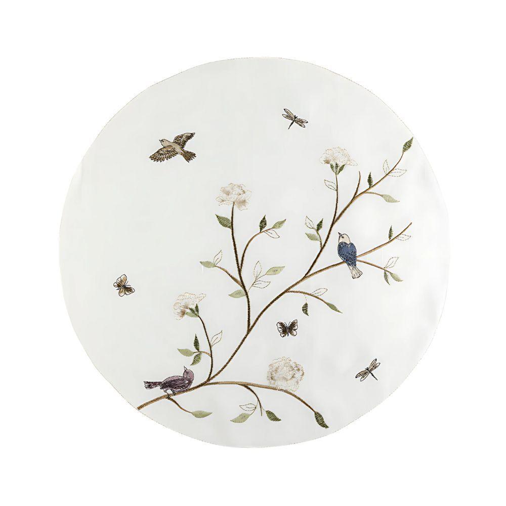 Lugar Americano Redondo Em Poliéster Ricamo Alba 40cm Auguri Casa - 1