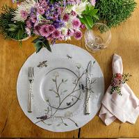 Lugar Americano Redondo Em Poliéster Ricamo Alba 40cm Auguri Casa - 2