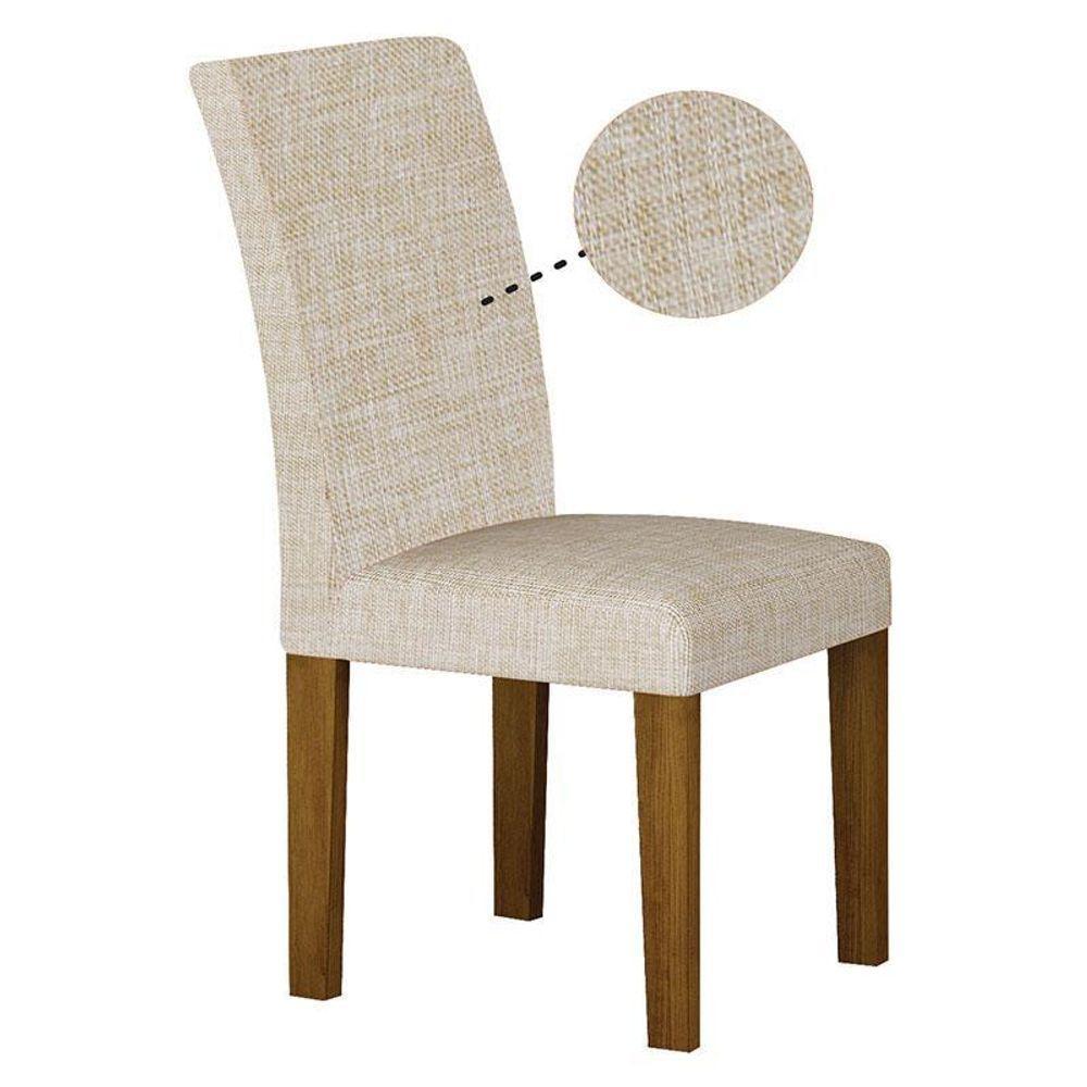 Cadeira Para Mesa De Jantar Napoli Mdf Kit 2 Peças Freijó Linho Palha – Leifer Móveis - 4