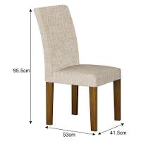 Cadeira Para Mesa De Jantar Napoli Mdf Kit 2 Peças Freijó Linho Palha – Leifer Móveis - 2