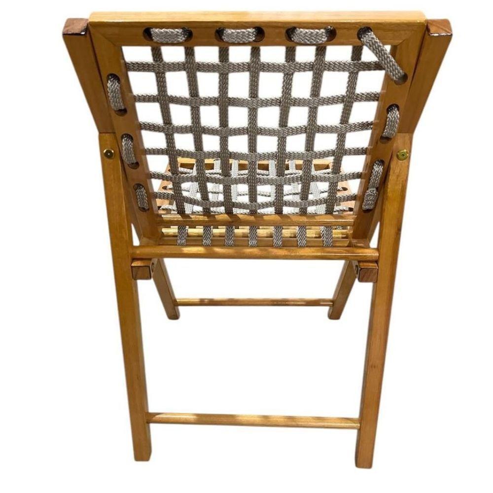 Cadeira De Madeira Com Corda Naval Mel - 3