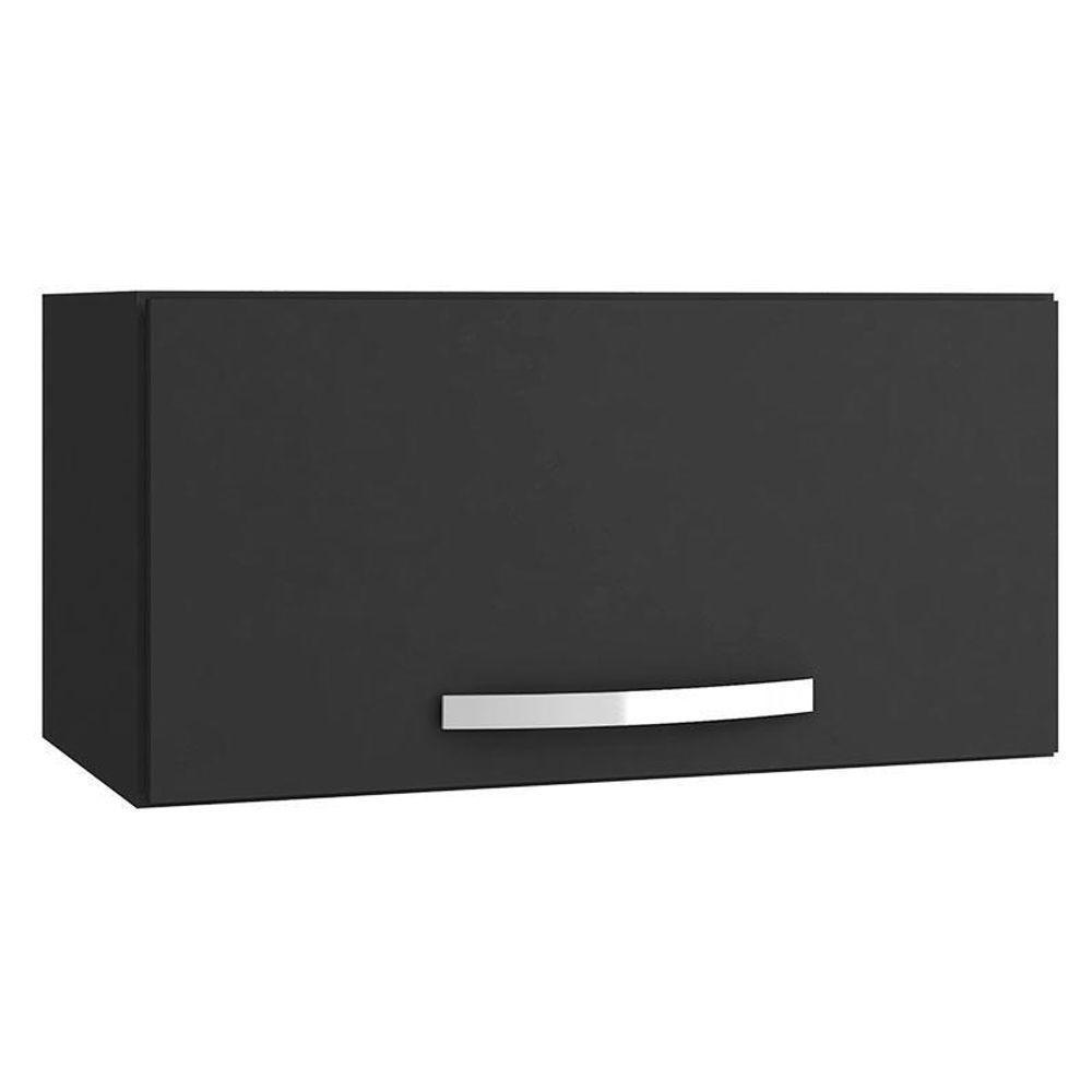 Armário Aéreo De Cozinha 1 Porta Preto Fosco - Ajl - 1