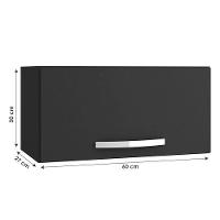 Armário Aéreo De Cozinha 1 Porta Preto Fosco - Ajl - 2