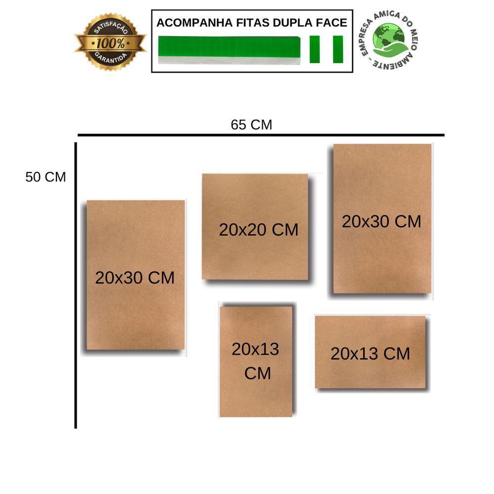 Kit 5 Quadros Decorativos Frases Amor Fé Gratidão Placa Sala - 3