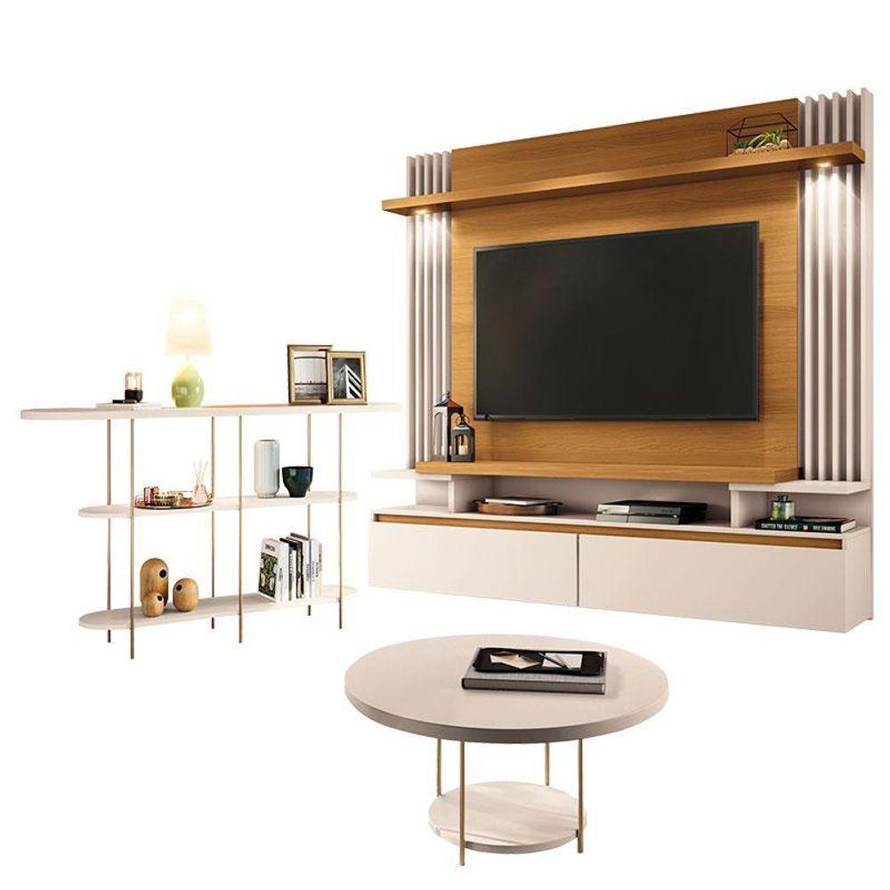 Home Suspenso Cosmo Cinamomo Off White E Aparador Infinity E Mesa De Centro Sky Off White- Hb Móveis - 1