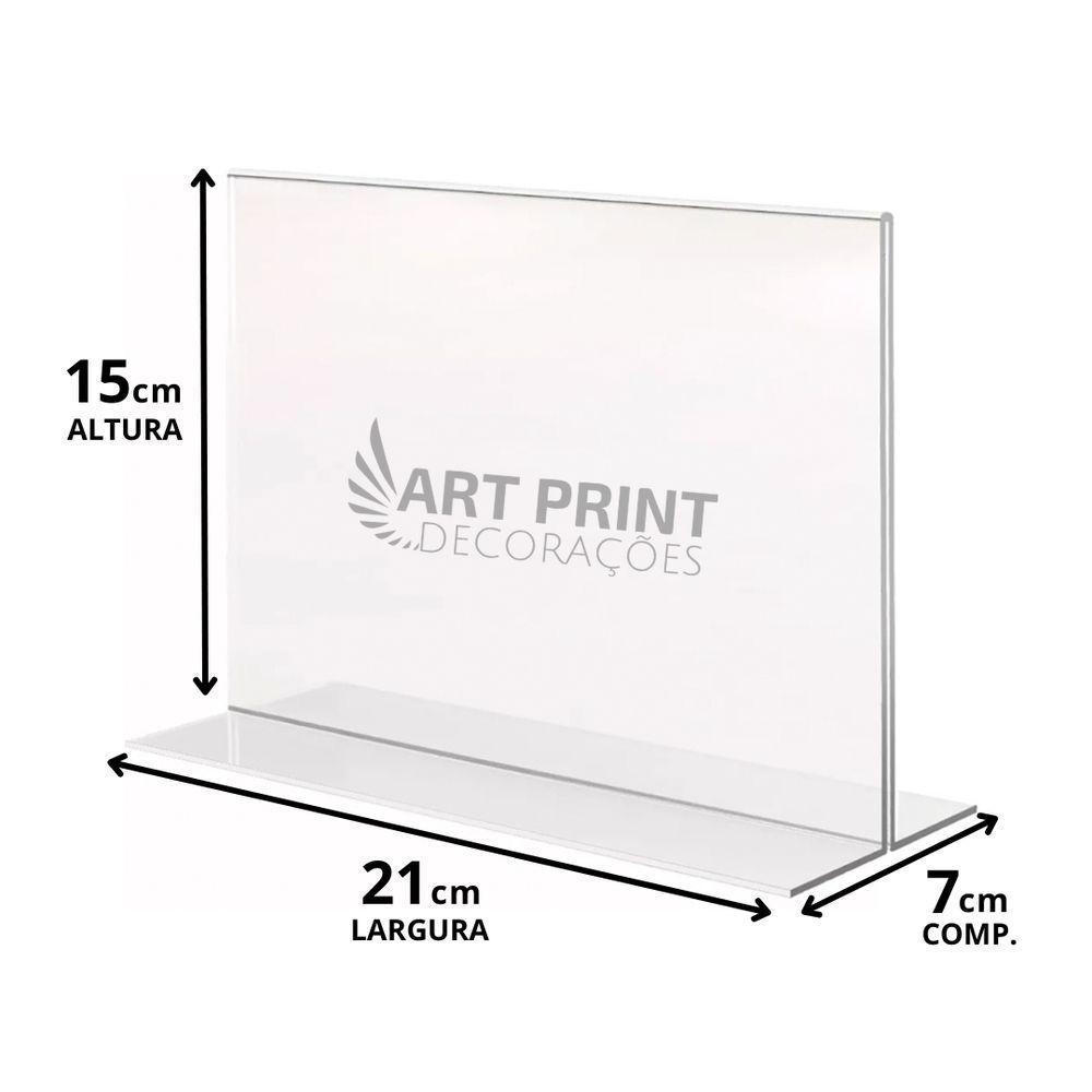 Display Expositor T A5 15x21cm Horizontal Acrílico Ps 5 Pçs - 3