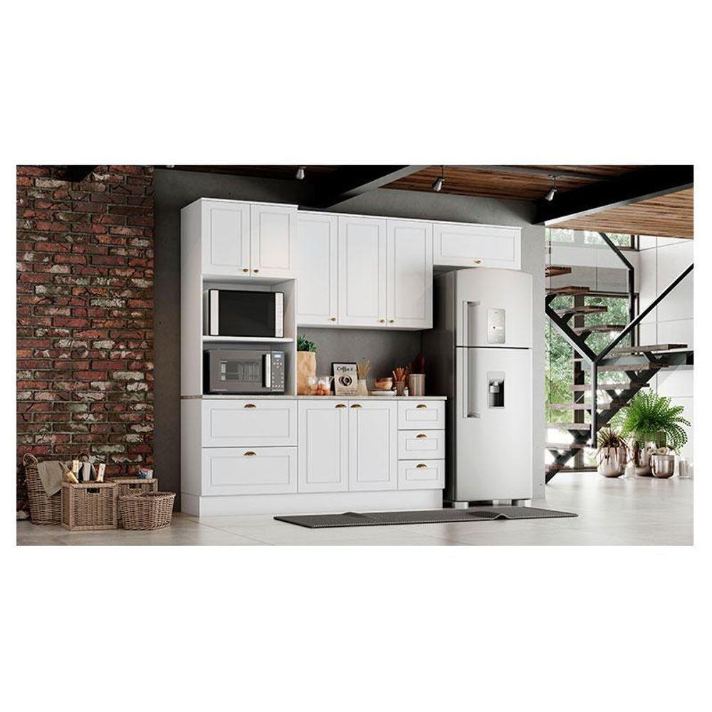 Cozinha Modulada Americana 4 Peças Branco Hp Com Tampo Calcare – Henn - 3