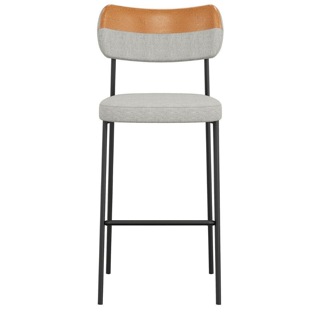 Banqueta Alta Bar Estofada Kit 8 Milli Linho Caramelo/cinza A14 - Mpozenato - 4