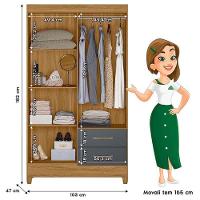 Guarda Roupa Solteiro Chile E Cômoda Ms913 Freijó Cinza– Moval