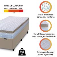 Cama Box Baú Solteiro Colchão Com Molas Ensacadas 88x188x63cm Dunas Branco/bege Hellen Branco / Bege - 5