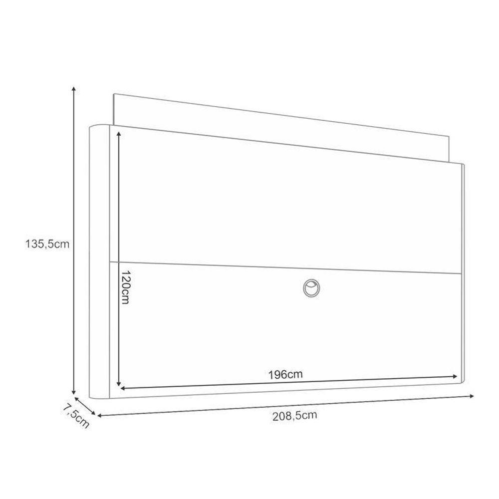 Painel Suspenso Nobre Castanho Off White - Hb Móveis - 2