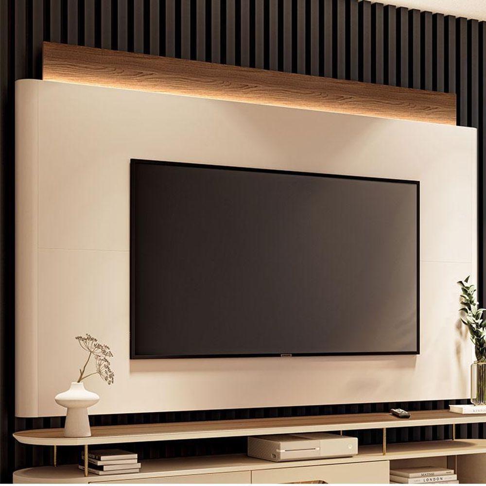 Painel Suspenso Nobre Castanho Off White - Hb Móveis - 3