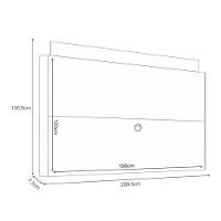Painel Suspenso Nobre Castanho Off White - Hb Móveis - 2