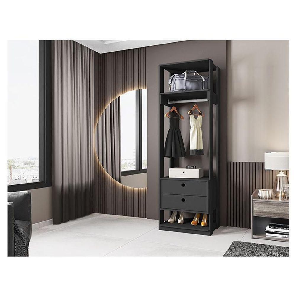 Guarda Roupa Modulado Titan Com Gavetas Preto - Móveis Leão - 4