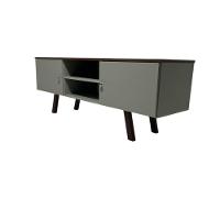 Rack Em Mdf Com Nicho E Duas Portas Gramado/pau Ferro - 1