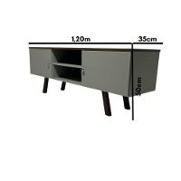 Rack Em Mdf Com Nicho E Duas Portas Gramado/pau Ferro - 5