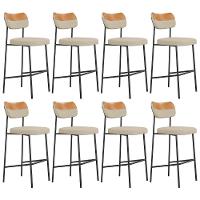 Banqueta Alta Bar Estofada Kit 8 Milli Linho Caramelo/areia A14 - Mpozenato - 1