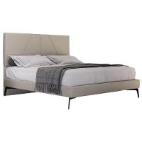 Cama Casal King Com Cabeceira 199cm Pés Metálicos Elisa S05 Linho Bege - Mpozenato - 1