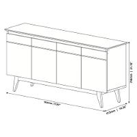 Aparador Para Sala Buffet Ambiente Classic 1.8 Branco Acetinado - Imcal - 2