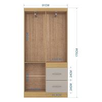 Cômoda 867 4 Gavetas Com Guarda Roupa Solteiro Milão 4 Portas Damasco Off White - Poquema - 3