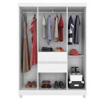 Cômoda Montevidéu E Guarda Roupa Solteiro Ecom 2 Branco Flex - Demóbile - 7