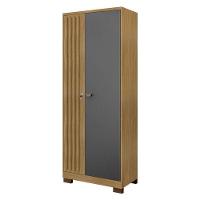 Armário Multiuso Versatile 2 Portas Com Chave Carvalho Americano Grafite - Incorplac - 1