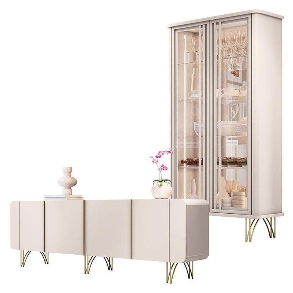 Buffet Saluti E Cristaleira évora Off White – Hb Móveis - 1