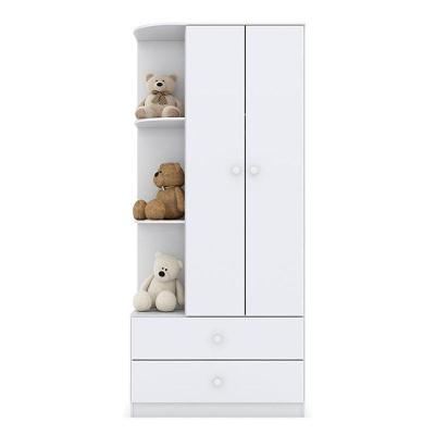 Guarda Roupa Infantil Amarelinha 2 Portas 2 Gavetas Branco Brilho