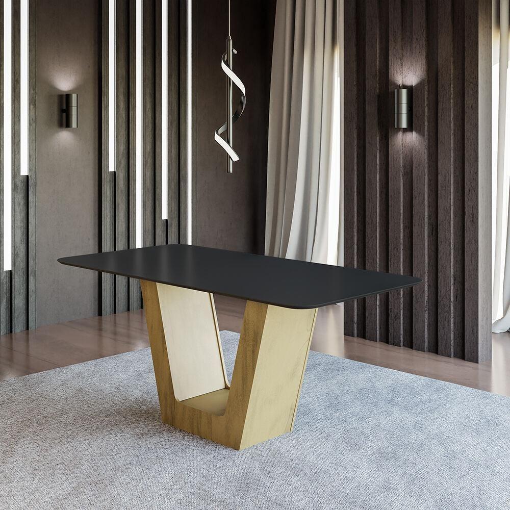 Mesa De Jantar 180cm Multimóveis Cr50046 Carvalho/preta Carvalho/preto - 2