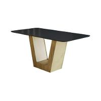 Mesa De Jantar 180cm Multimóveis Cr50046 Carvalho/preta Carvalho/preto - 1