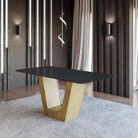 Mesa De Jantar 180cm Multimóveis Cr50046 Carvalho/preta Carvalho/preto - 2