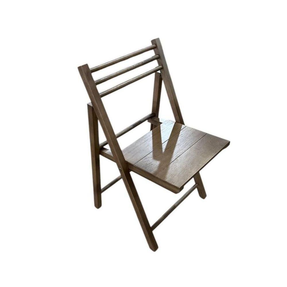 Cadeira Dobrável Em Madeira Com Assento Multilaminado Castanho - 1