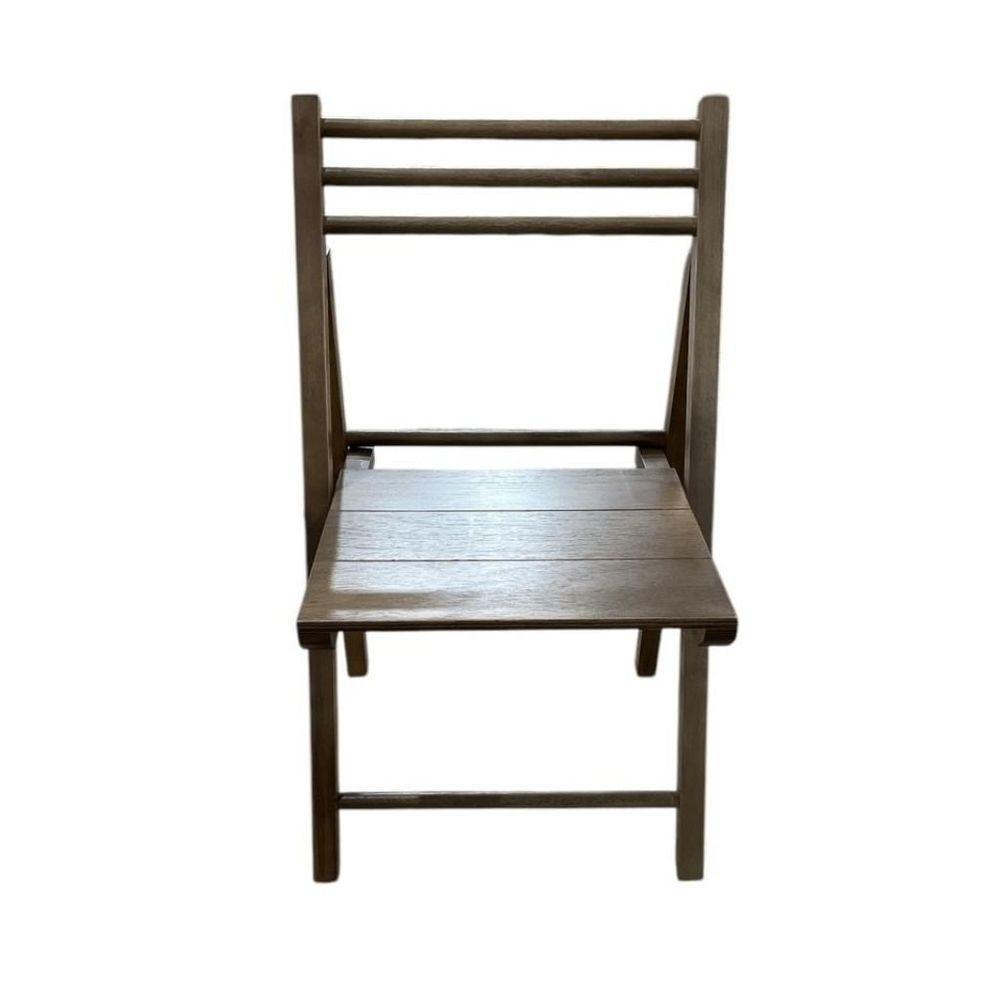 Cadeira Dobrável Em Madeira Com Assento Multilaminado Castanho - 3