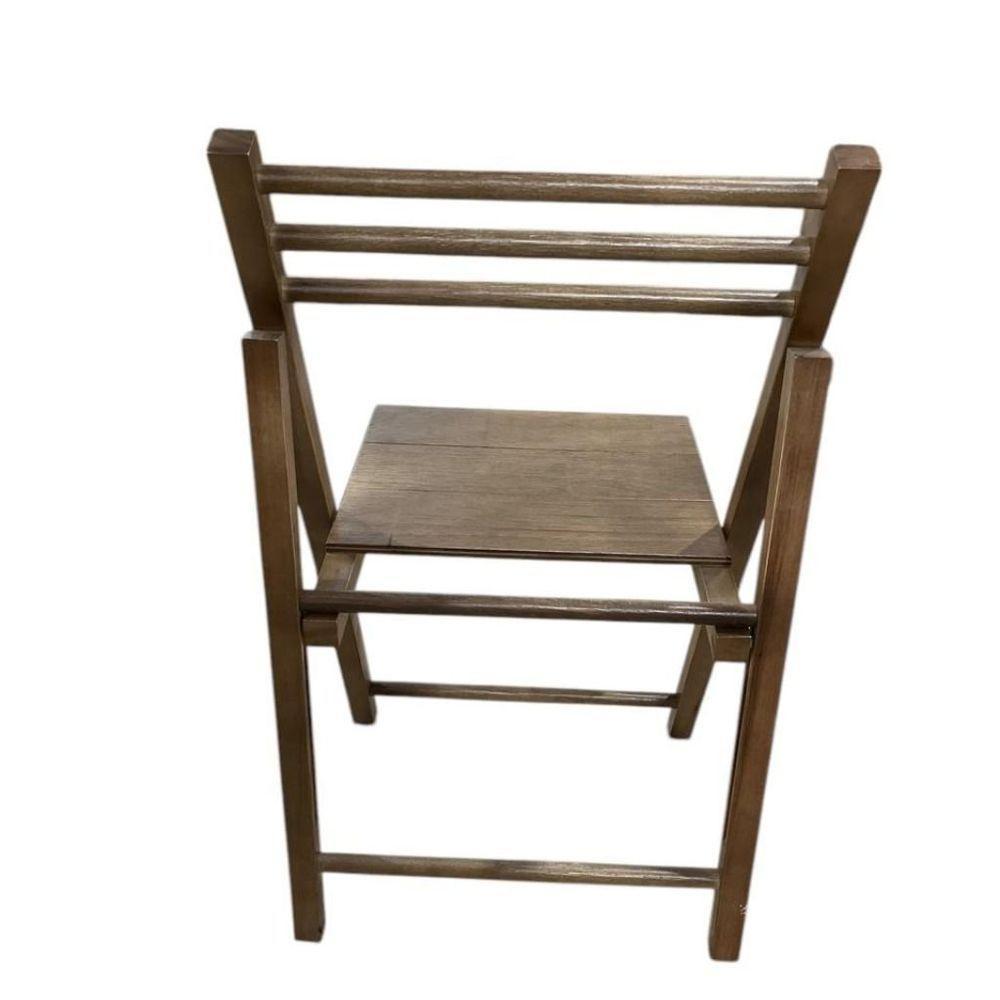 Cadeira Dobrável Em Madeira Com Assento Multilaminado Castanho - 4