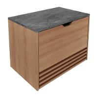 Gabinete Banheiro 1 Porta 1 Gaveta 60Cm Suspenso Multimóveis Vcr10091 Amêndoa/Mármore Lunar - 3