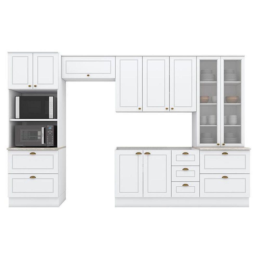 Cozinha Modulada Nova York 5 Peças Com Cristaleira Branco Hp – Henn - 1