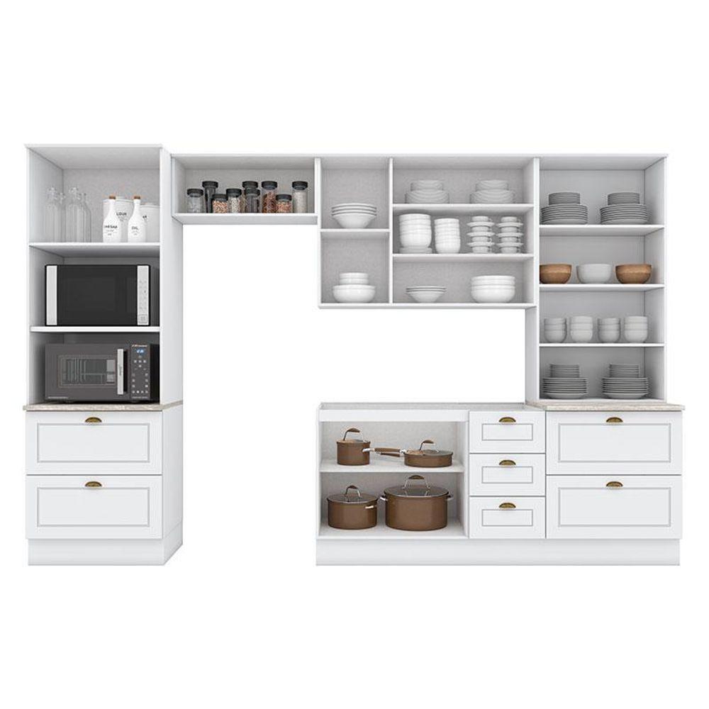 Cozinha Modulada Nova York 5 Peças Com Cristaleira Branco Hp – Henn - 2
