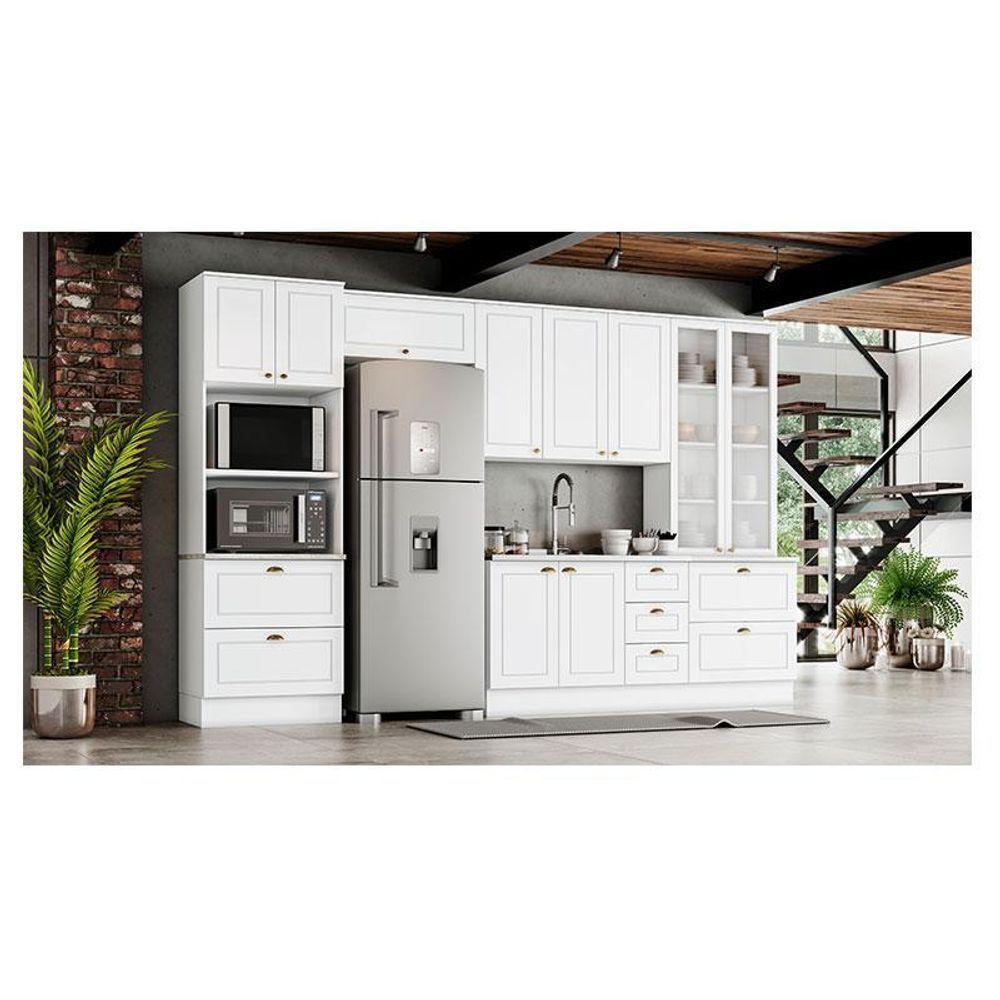 Cozinha Modulada Nova York 5 Peças Com Cristaleira Branco Hp – Henn - 3