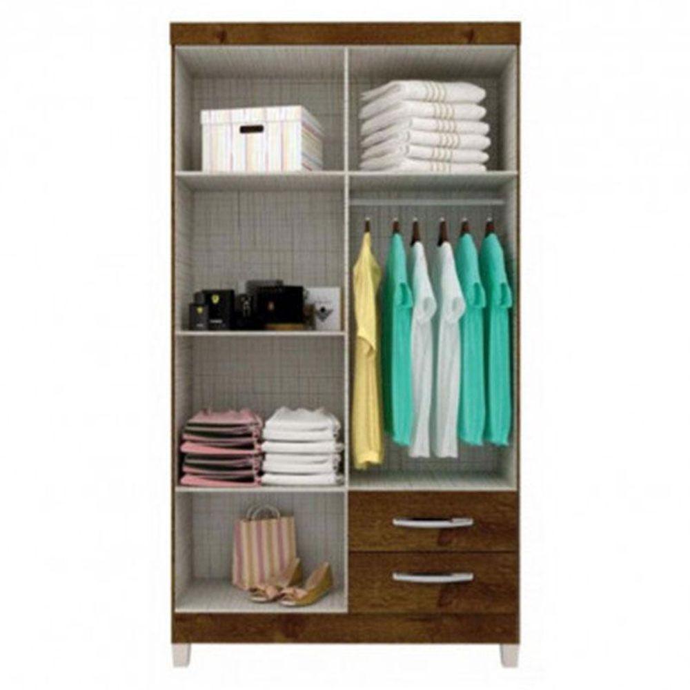 Guarda Roupa Solteiro Módena 4 Portas E Cômoda Sapateira Cannes Malbec - Incorplac - 3