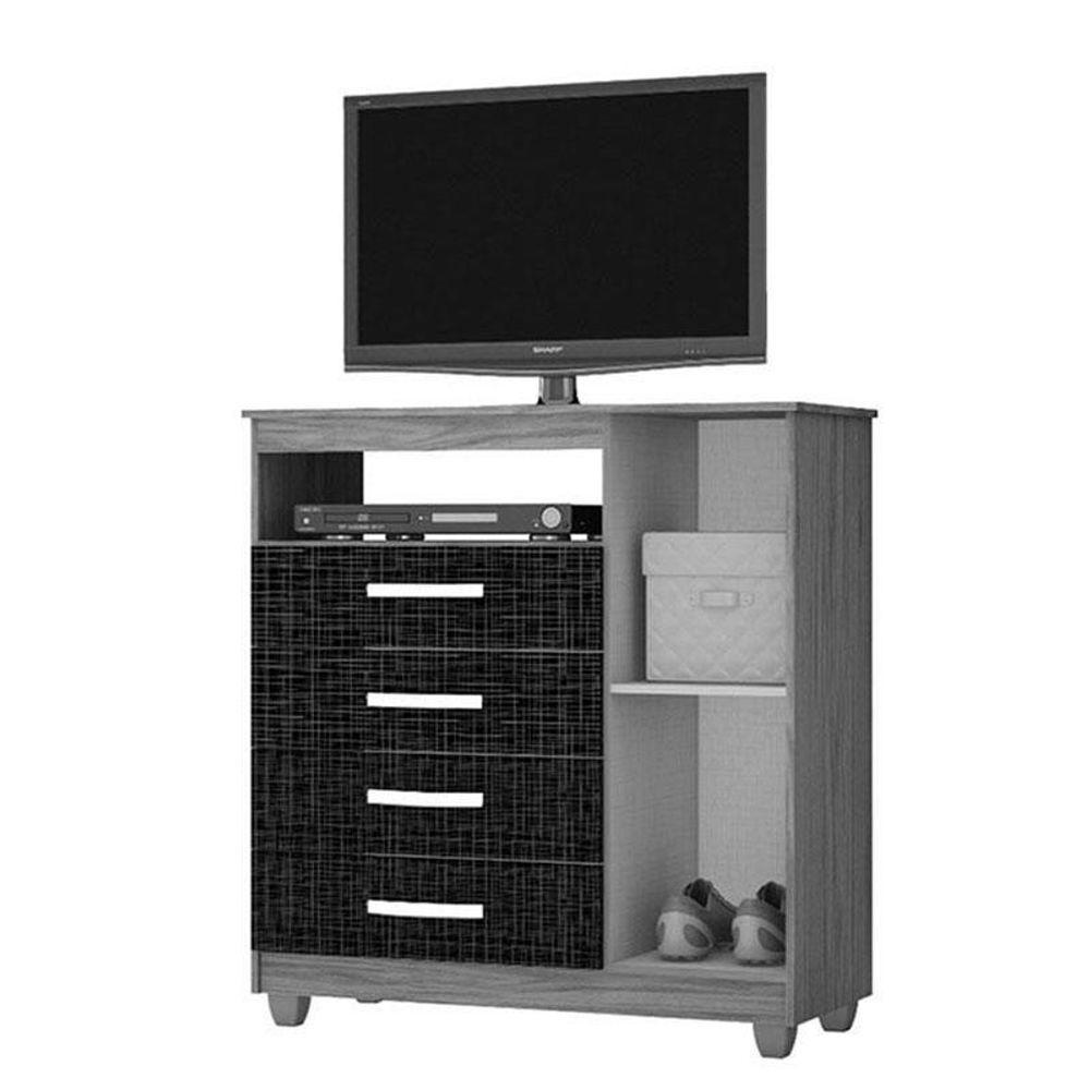 Guarda Roupa Solteiro Módena 4 Portas E Cômoda Sapateira Cannes Malbec - Incorplac - 5